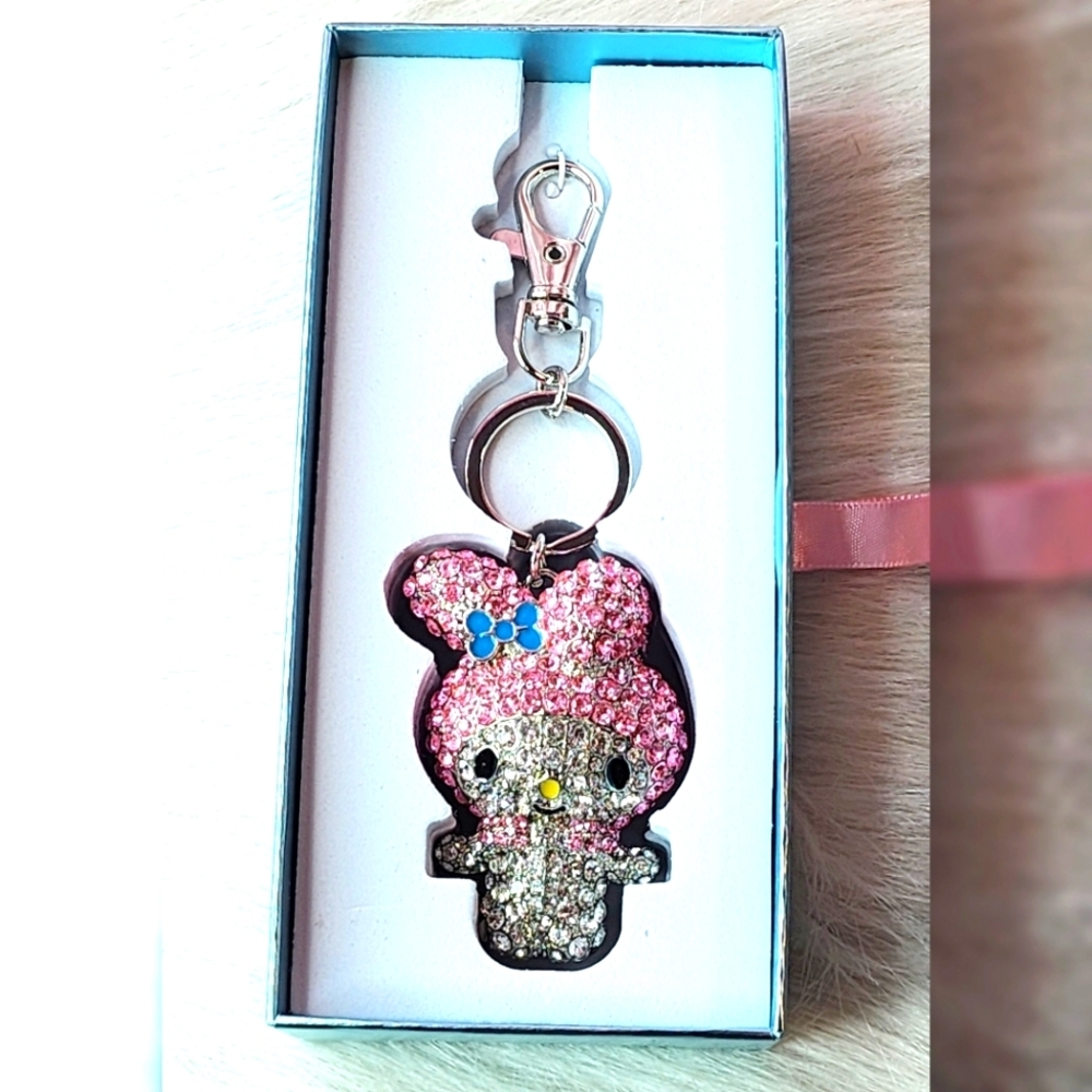 Hello Kitty Pink and Silver Keychain